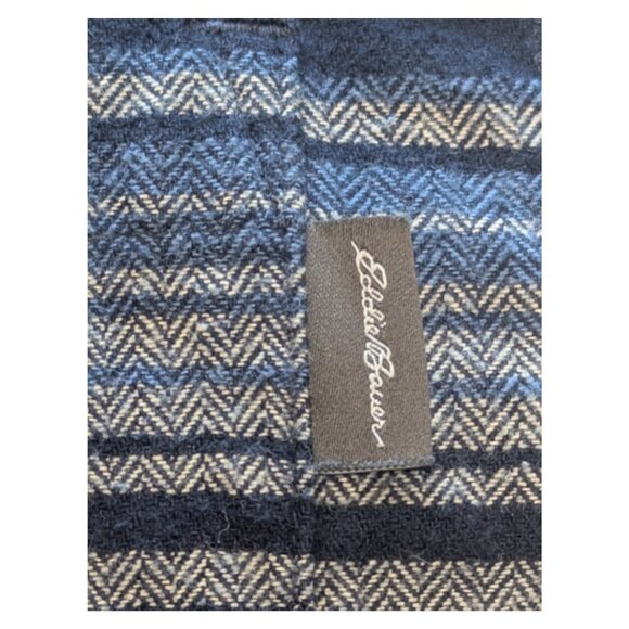 Eddie Bauer 100% Cotton Flannel Button-Up Shirt Men’s Medium Blue Plaid - Picture 6 of 9